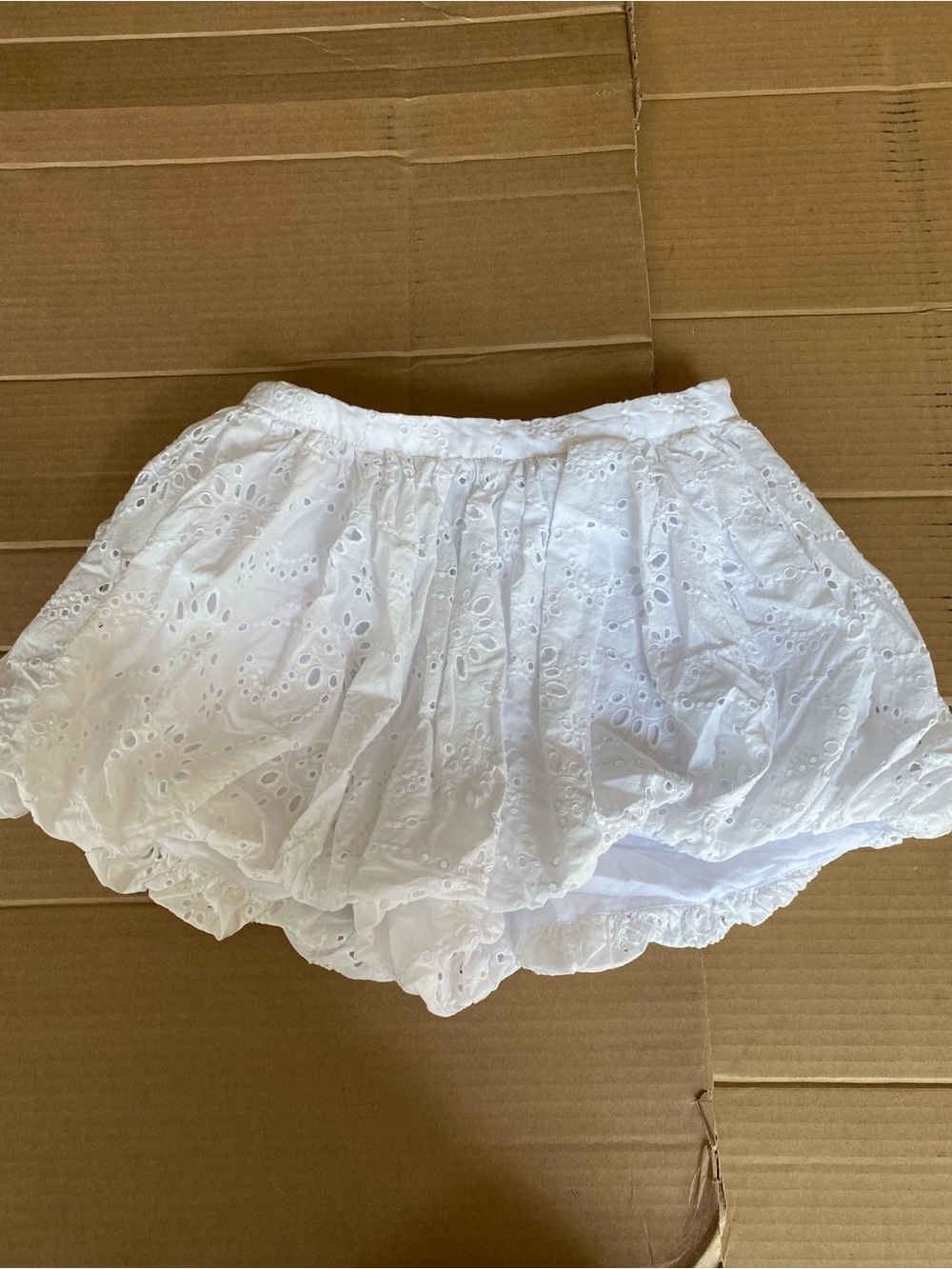 Zara White Eyelet Circle Skirt